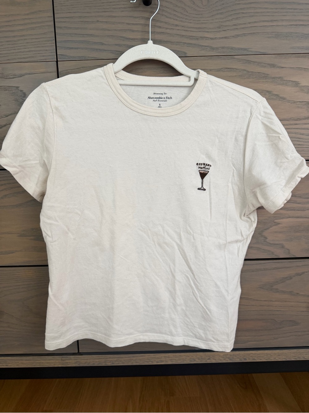 Abercrombie & Fitch Cream Short Sleeve Espresso Martini Tee